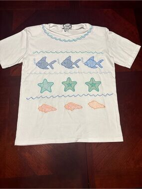 Embroidered Keneth Too! Sea life coastal T-shirt